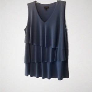 Susan Graver Every Day Liquid Knit Sleeveless Tier Top Size Large